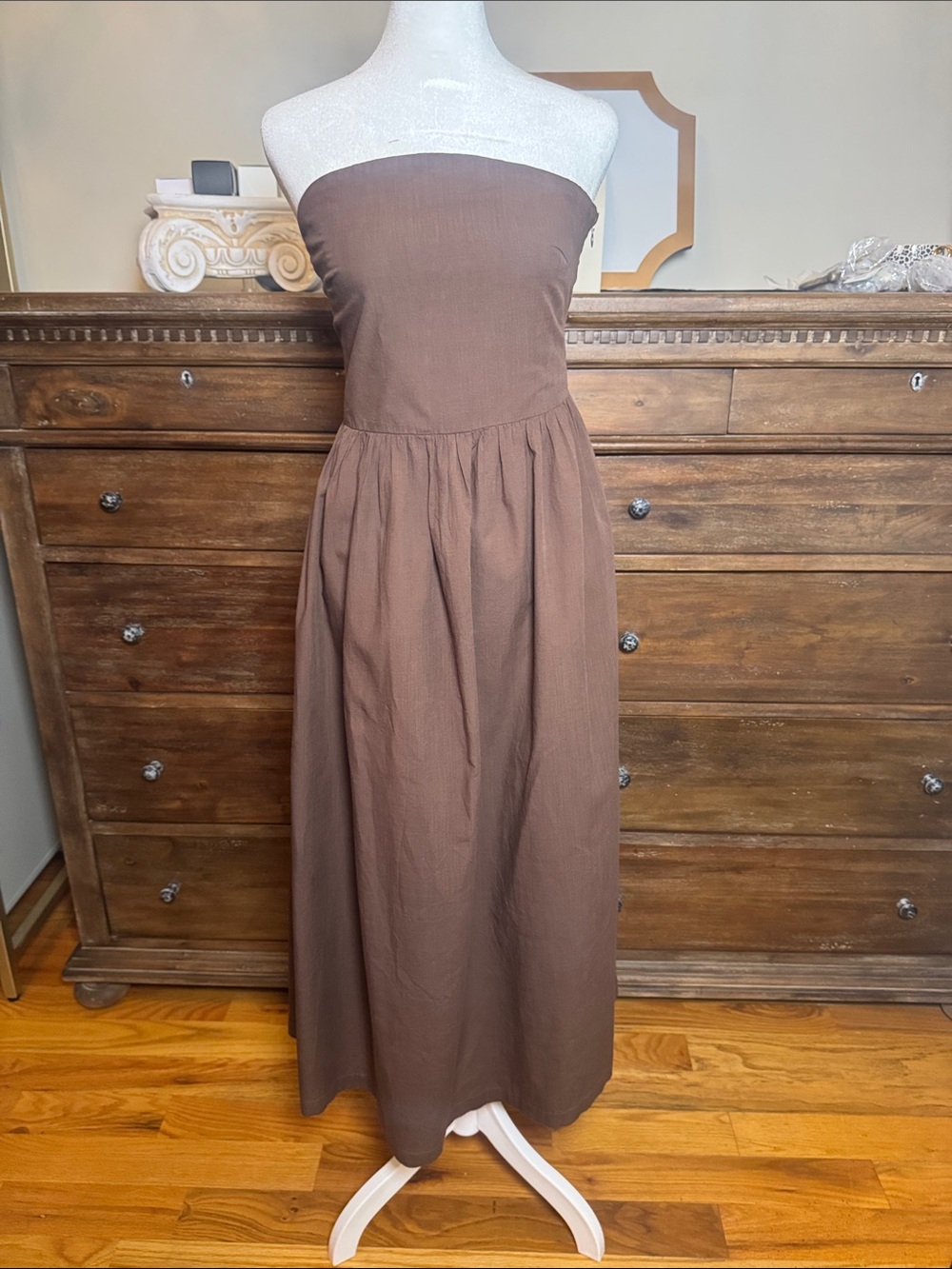 Brown Kelsey Strapless Dress by 
Michael Stars